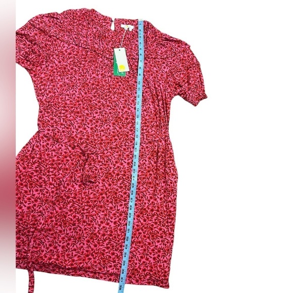 Boden Pink & Red Yoke Detail Belted Jersey Mini Dress Women’s Sz 12 Regular NWT - Picture 15 of 16